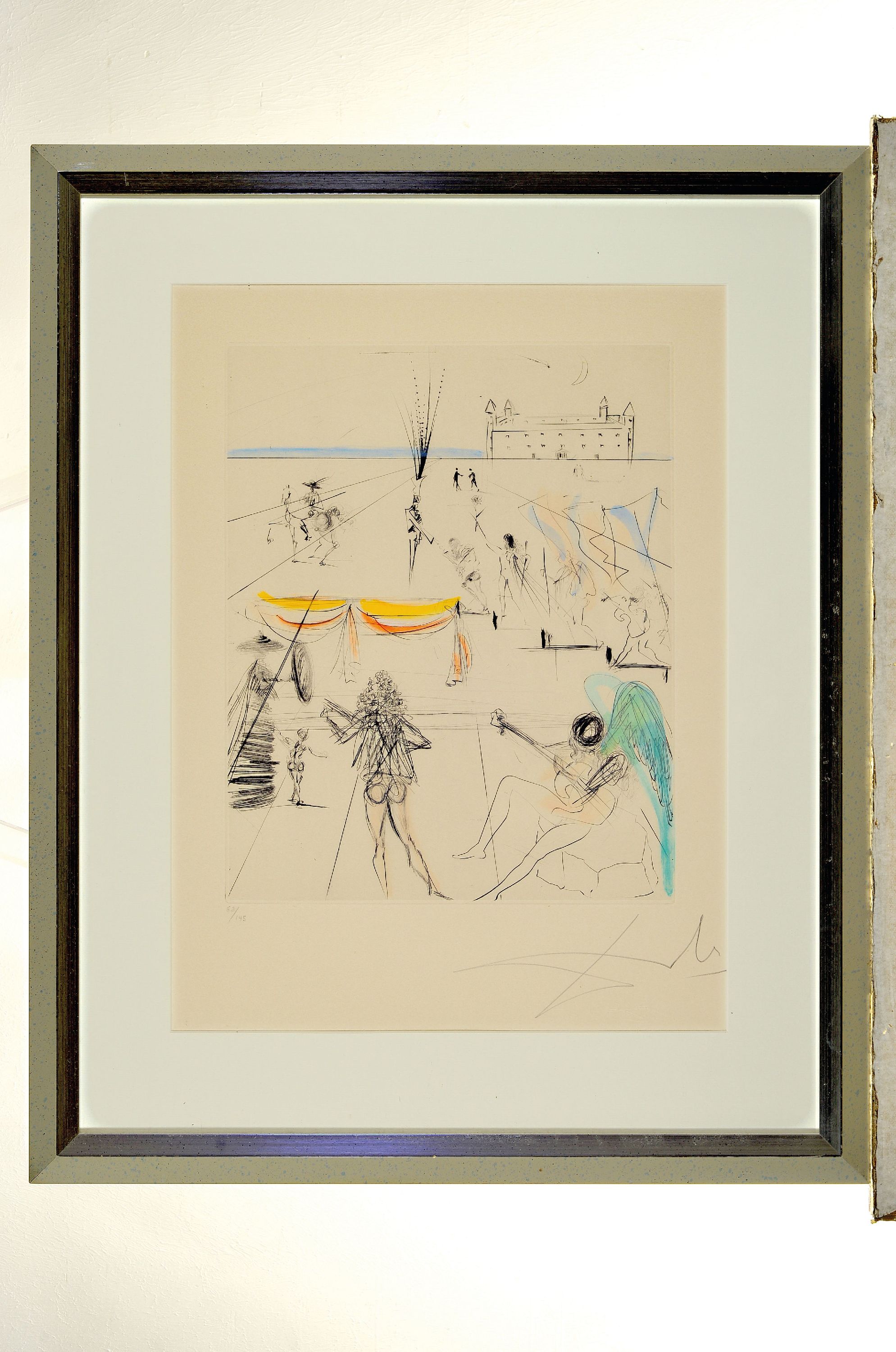 Detail k: Salvador Dali, 1904-1989, Kaltnadelradierung aus der Serie Hippies, 1969/70, St-Jacques-de Compostelle (Santiago de Compostella), 39.4 x 31.5 cm, ...