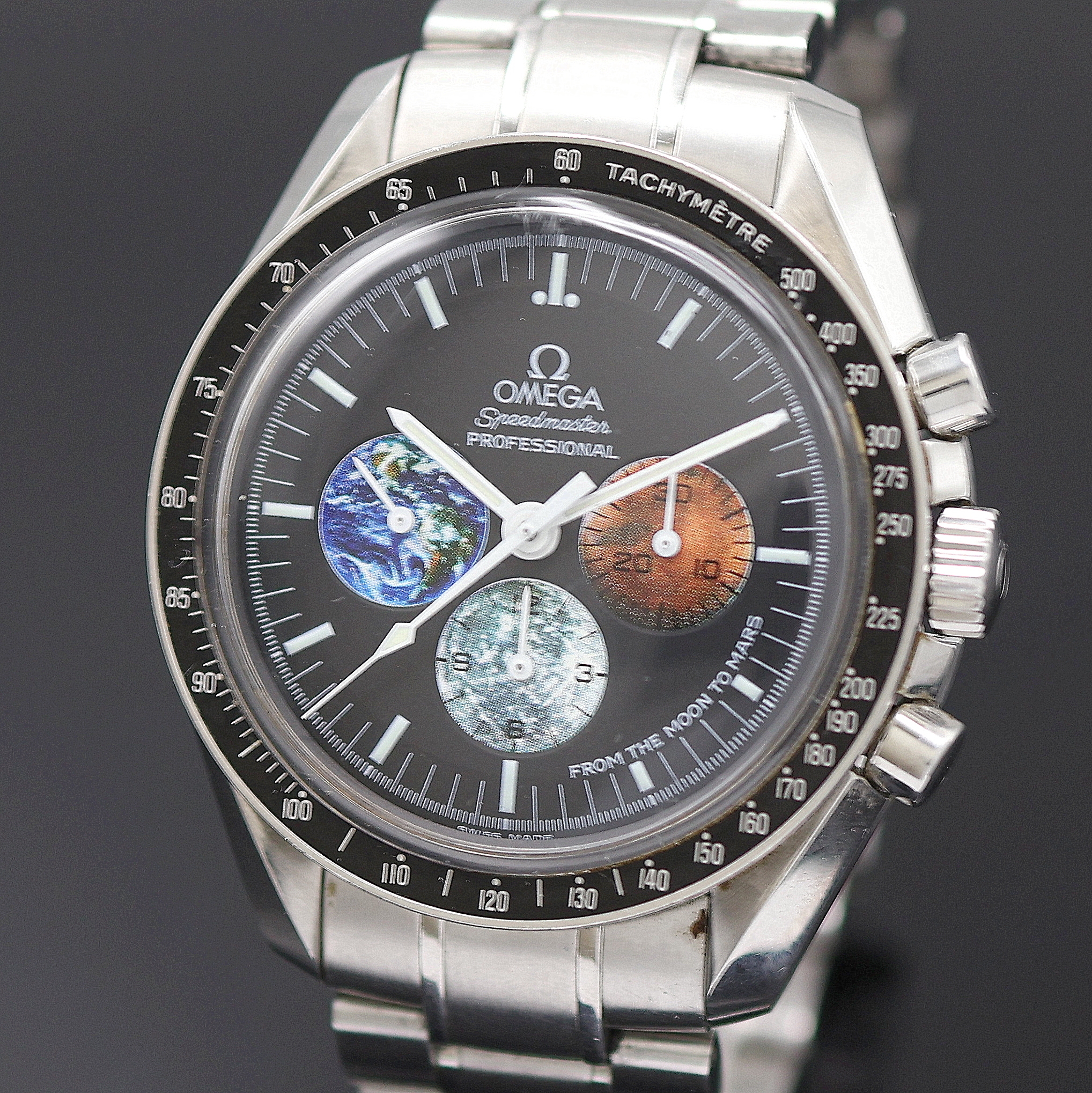 Detail a: OMEGA Speedmaster "From The Moon To Mars" seltener Armbandchronograph in Stahl Referenz 3577.50.00 / 145.0228, Schweiz um 2010, Handaufzug, ...