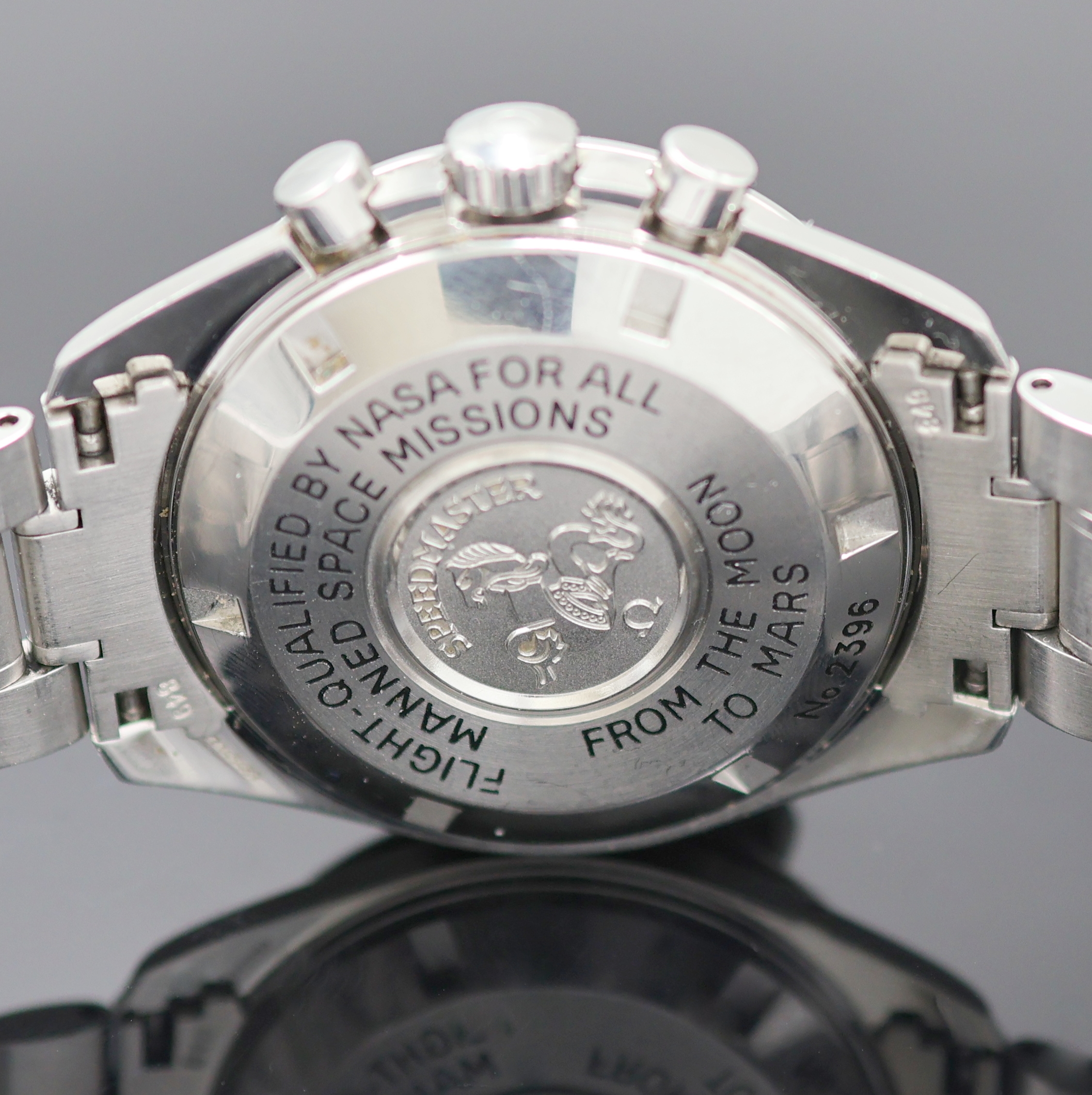 Detail d: OMEGA Speedmaster "From The Moon To Mars" seltener Armbandchronograph in Stahl Referenz 3577.50.00 / 145.0228, Schweiz um 2010, Handaufzug, ...