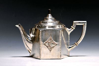 Image 26984741 - Silberne Teekanne, Jugendstil, um 1910/15, 800er Silber, wohl, Schwäbisch ...