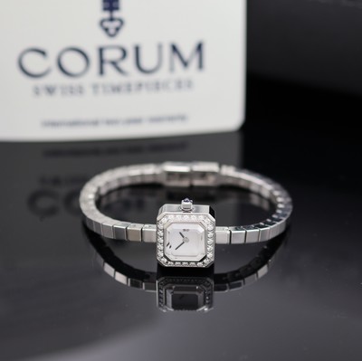 Image CORUM Sugar Cube Damenarmbanduhr Referenz 137.431.47E, quarz, Edelstahlgeh. inkl. ...