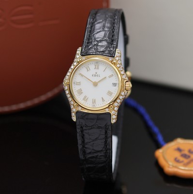 26984745a - EBEL nahezu neuwertige Damenarmbanduhr 1911 in GG 750/000 Referenz 888944, quarz, Boden ...