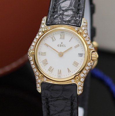 26984745b - EBEL nahezu neuwertige Damenarmbanduhr 1911 in GG 750/000 Referenz 888944, quarz, Boden ...