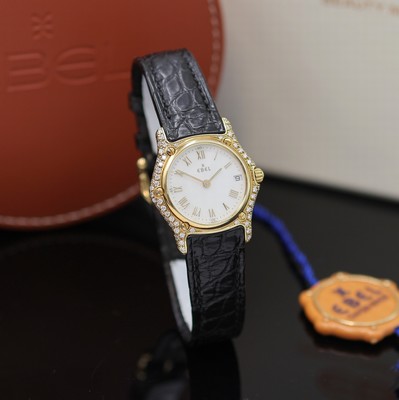 26984745c - EBEL nahezu neuwertige Damenarmbanduhr 1911 in GG 750/000 Referenz 888944, quarz, Boden ...