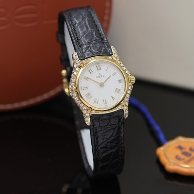 26984745d - EBEL nahezu neuwertige Damenarmbanduhr 1911 in GG 750/000 Referenz 888944, quarz, Boden ...
