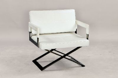 Image Armlehnstuhl Potrona Frau, Aster X, Design Jean Marie Massaud, mit weißem Leder ...