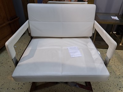 26984755a - Armlehnstuhl Potrona Frau, Aster X, Design Jean Marie Massaud, mit weißem Leder ...
