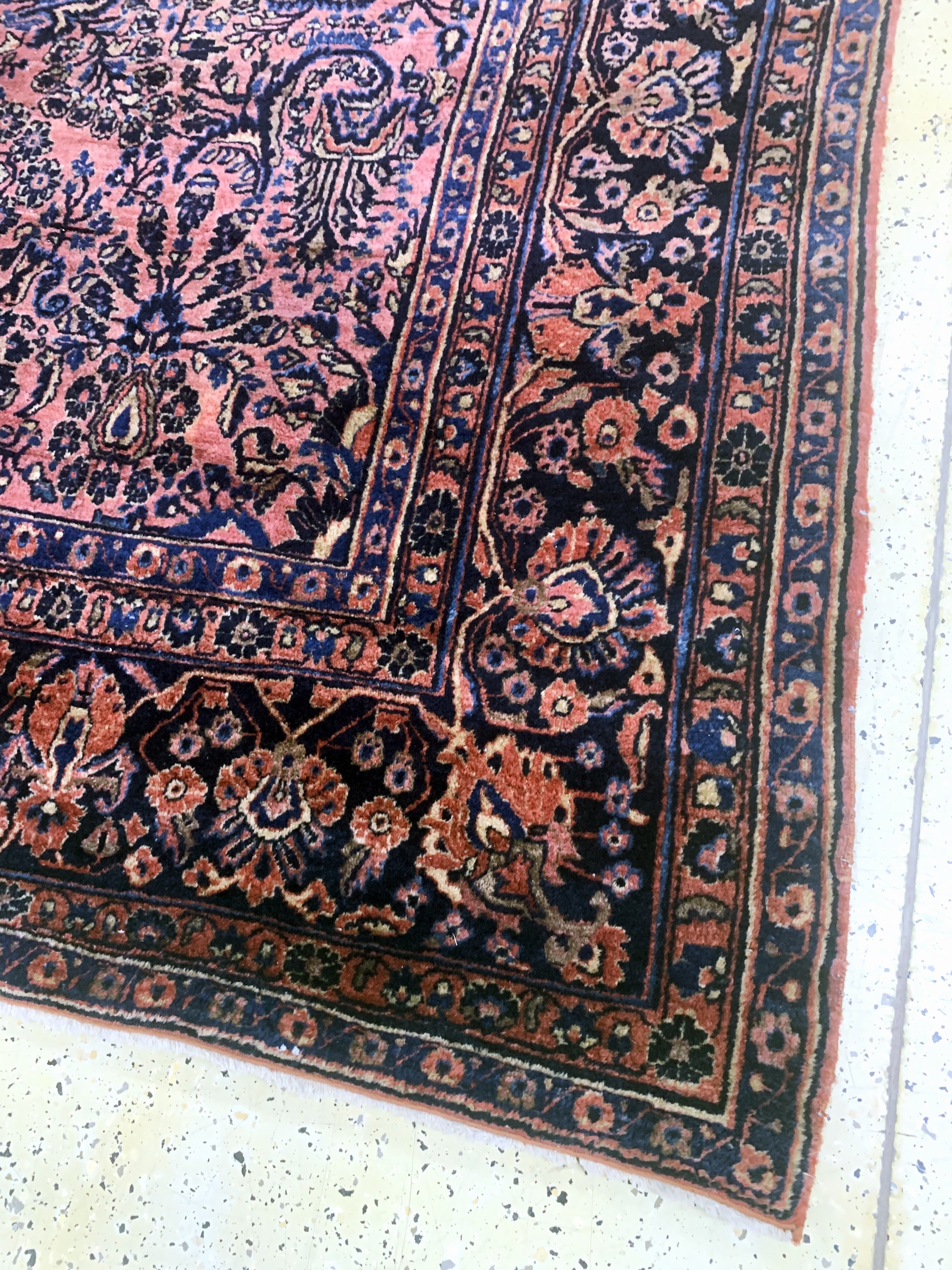 Detail e: Sarogh US Re-Import, Persien, Anfang 20.Jhd., Wolle auf Baumwolle, ca. 347 x 257 cm, EHZ: 3(Morsch)