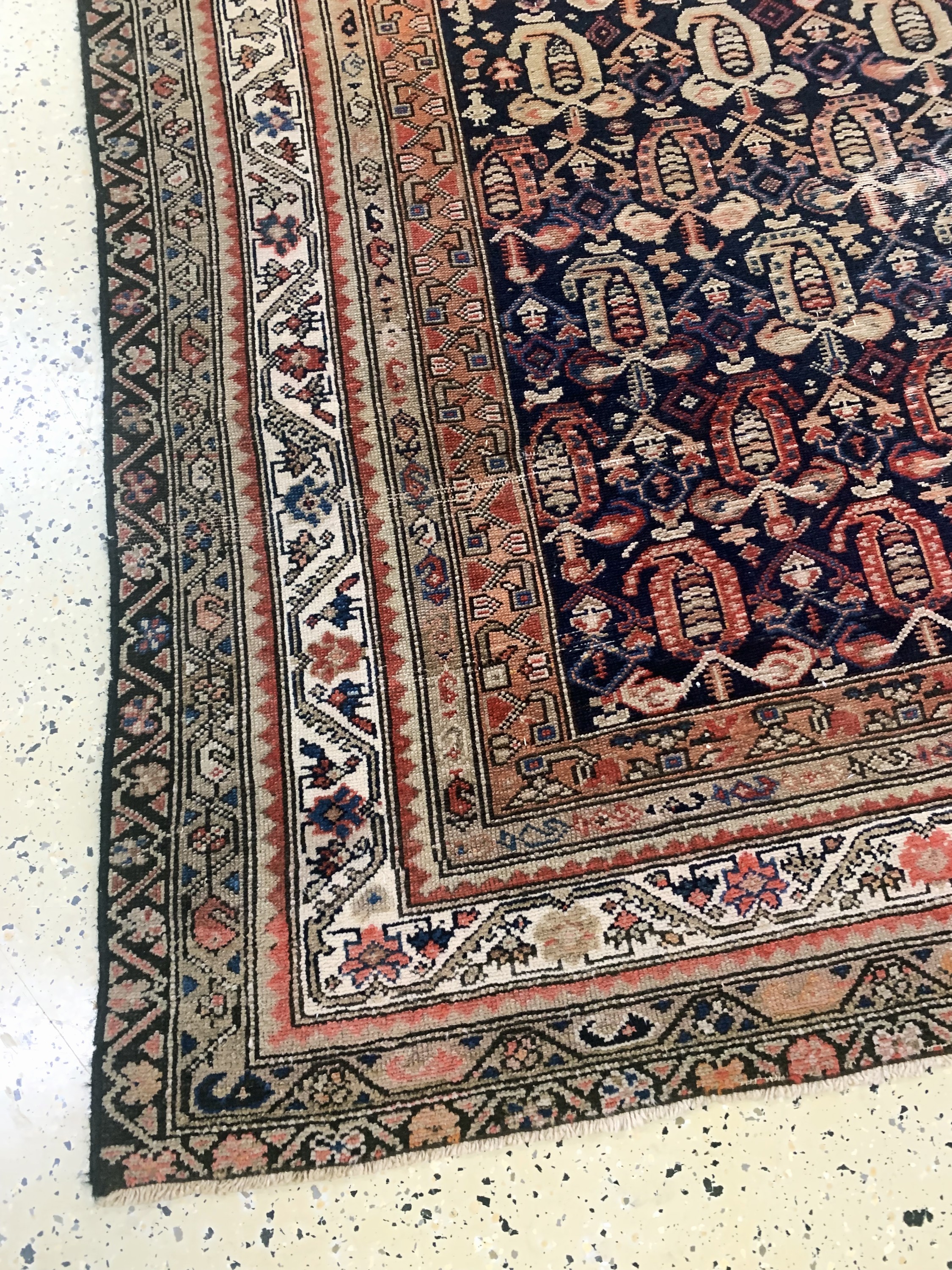 Detail b: Antiker Malayer, Persien, um 1900, Wolle auf Baumwolle, ca. 260 x 145 cm, EHZ: 3