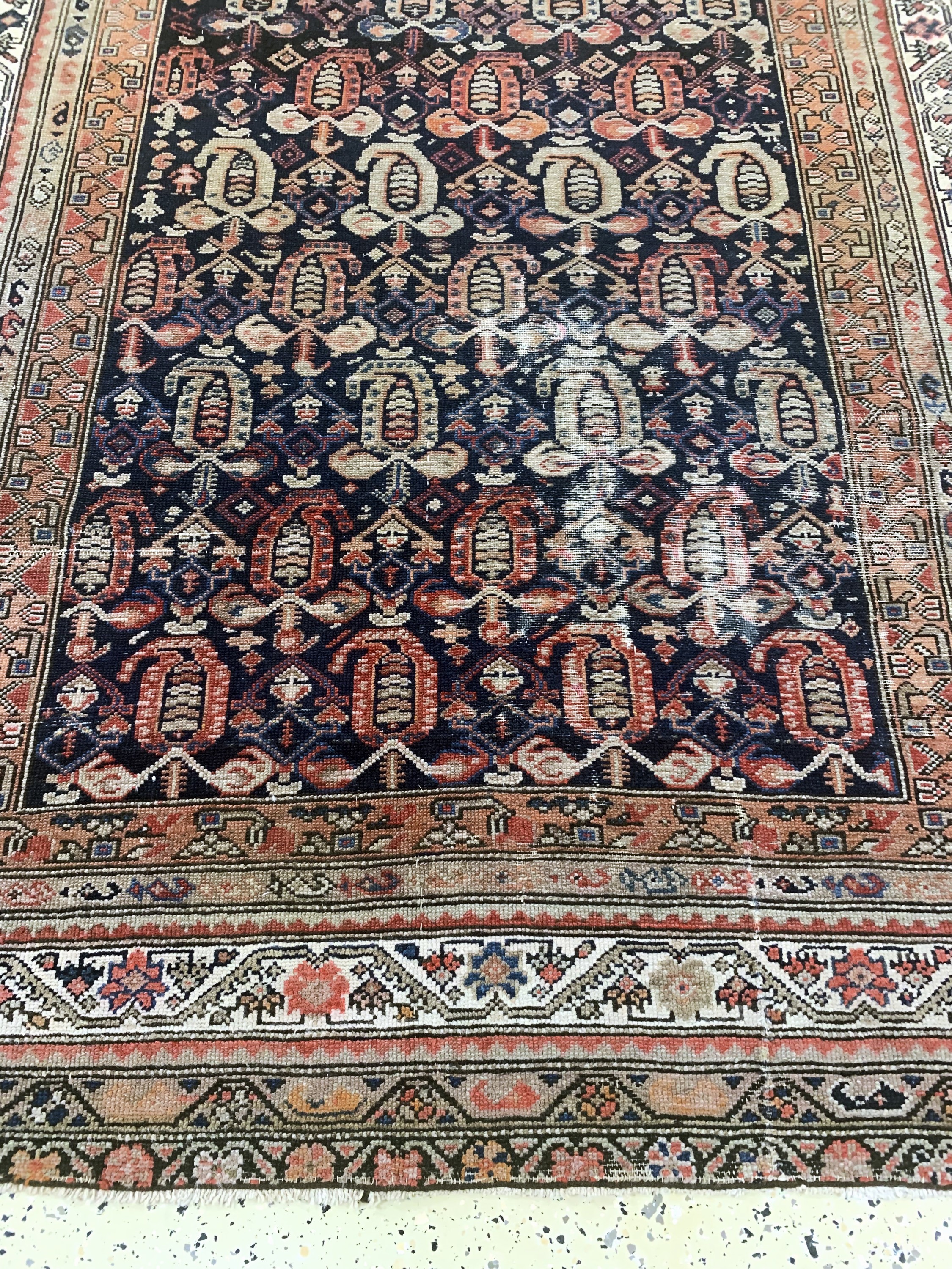 Detail c: Antiker Malayer, Persien, um 1900, Wolle auf Baumwolle, ca. 260 x 145 cm, EHZ: 3