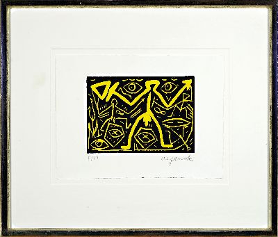 26985797k - A.R. Penck, 1939-2017, Farbsiebdruck, handsign. und num. 8/10, approx 15x21cm, PP, ...