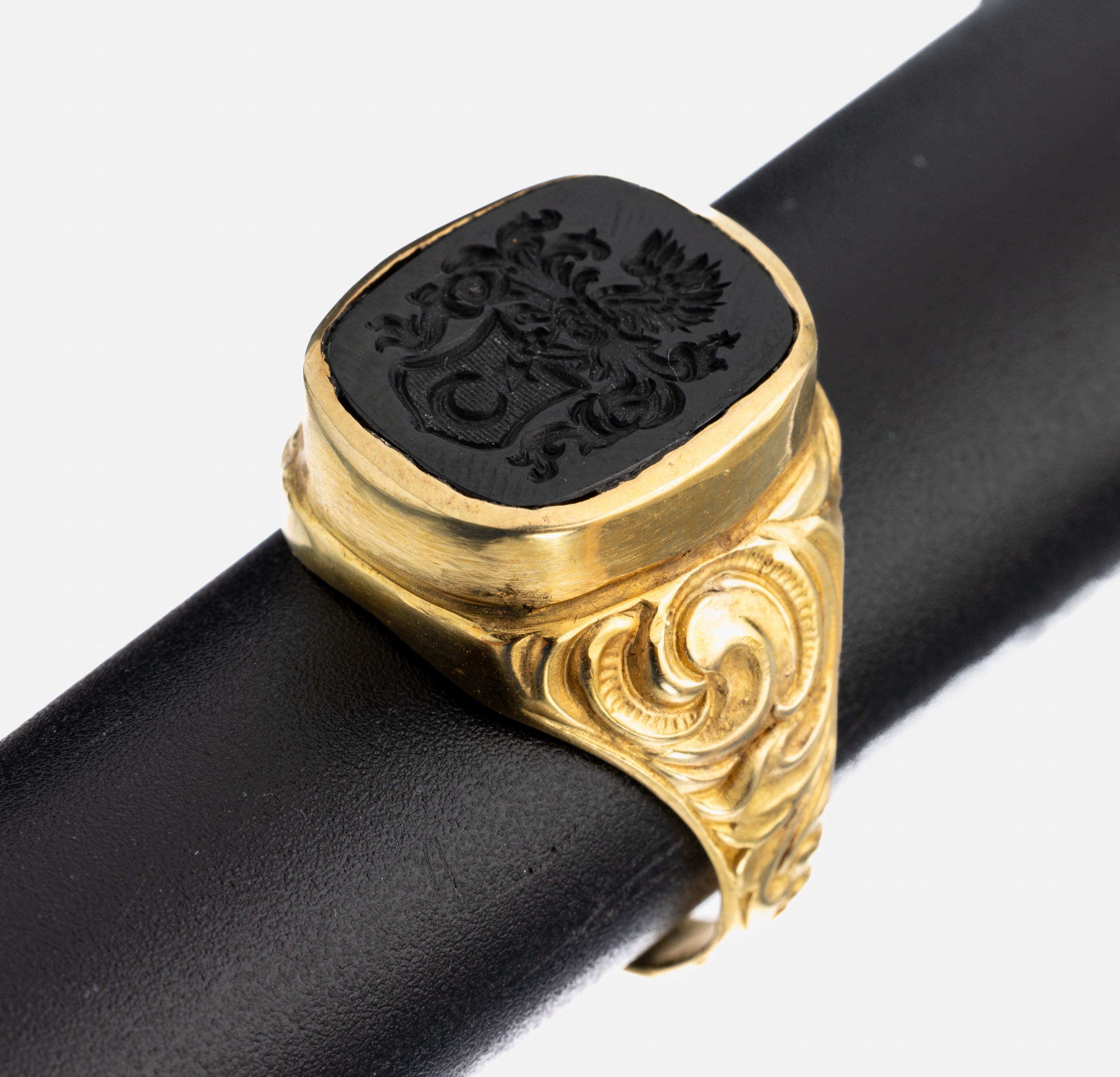 Image 26985876 - Turmalin-Siegelring, Silber verg., Turmalinmit Intaglio, Darstellung eines ...