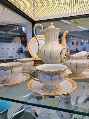 26985810c - Kaffeeservice, Meissen, X-Form, komplett für 8 Personen, Kaffeekanne, Zuckerdose und ...
