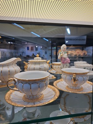 26985810d - Kaffeeservice, Meissen, X-Form, komplett für 8 Personen, Kaffeekanne, Zuckerdose und ...