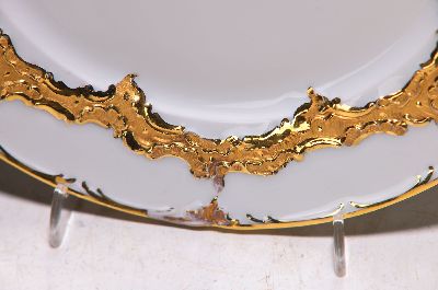 26985814a - Kaffeegedeck, Meissen, 2. Wahl, B-Form, 1924-33, Matt- und Glanzvergoldung, Teller D. 19 ...