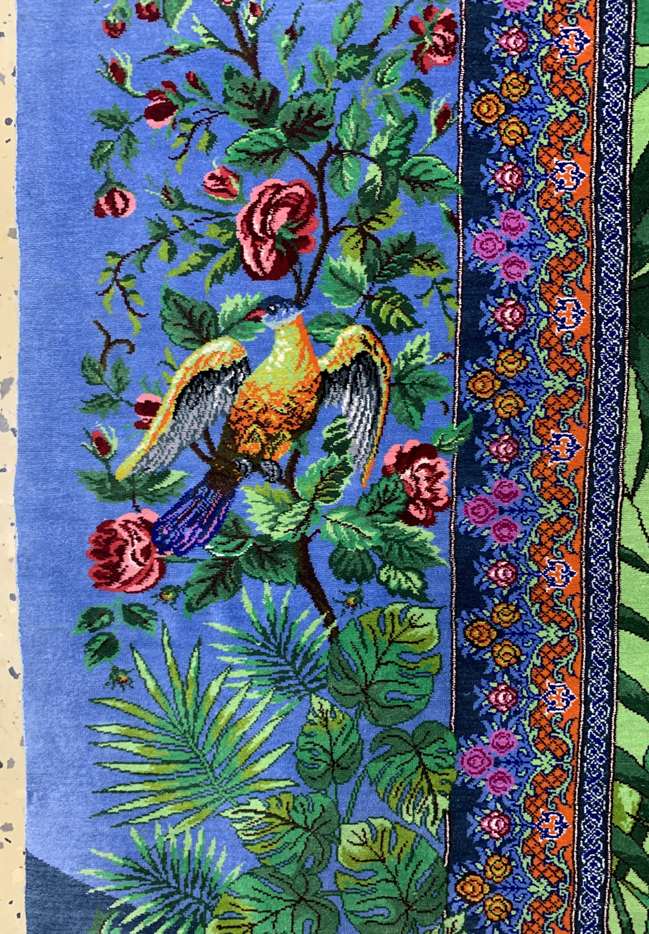 Detail d: Ghom Seide fein Persien, signiert"Goshaieshi", Ende 20.Jhd, reine Naturseide, ca. 204 x 136 cm, ca. 1,0 Mio. Kn/qm, EHZ: 1(neuwertig)