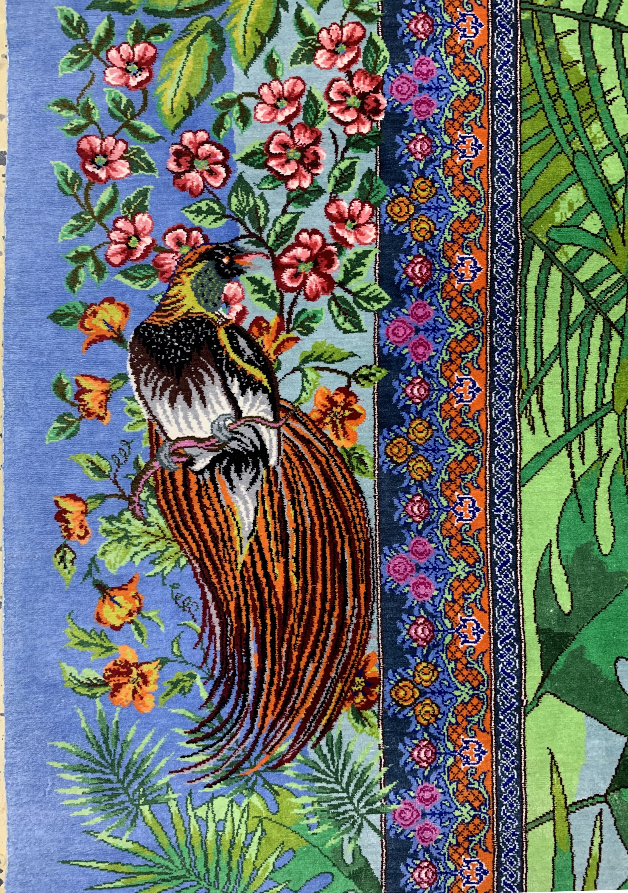 Detail e: Ghom Seide fein Persien, signiert"Goshaieshi", Ende 20.Jhd, reine Naturseide, ca. 204 x 136 cm, ca. 1,0 Mio. Kn/qm, EHZ: 1(neuwertig)