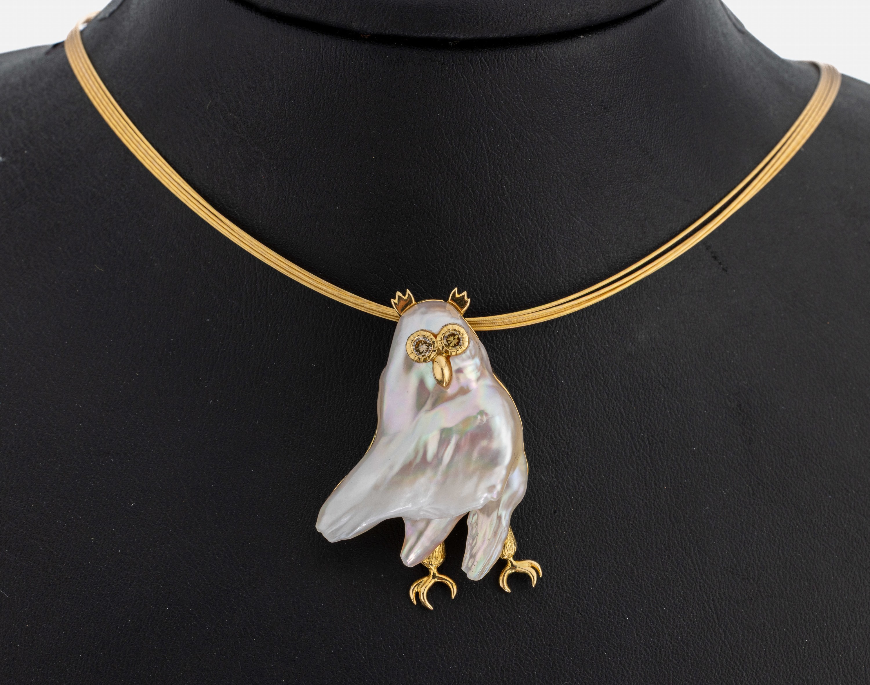 Image 26986023 - 18 kt Gold Perl-Brillant-Anhänger, GG 750/000, Einzelanfertigung eines renommierten ...