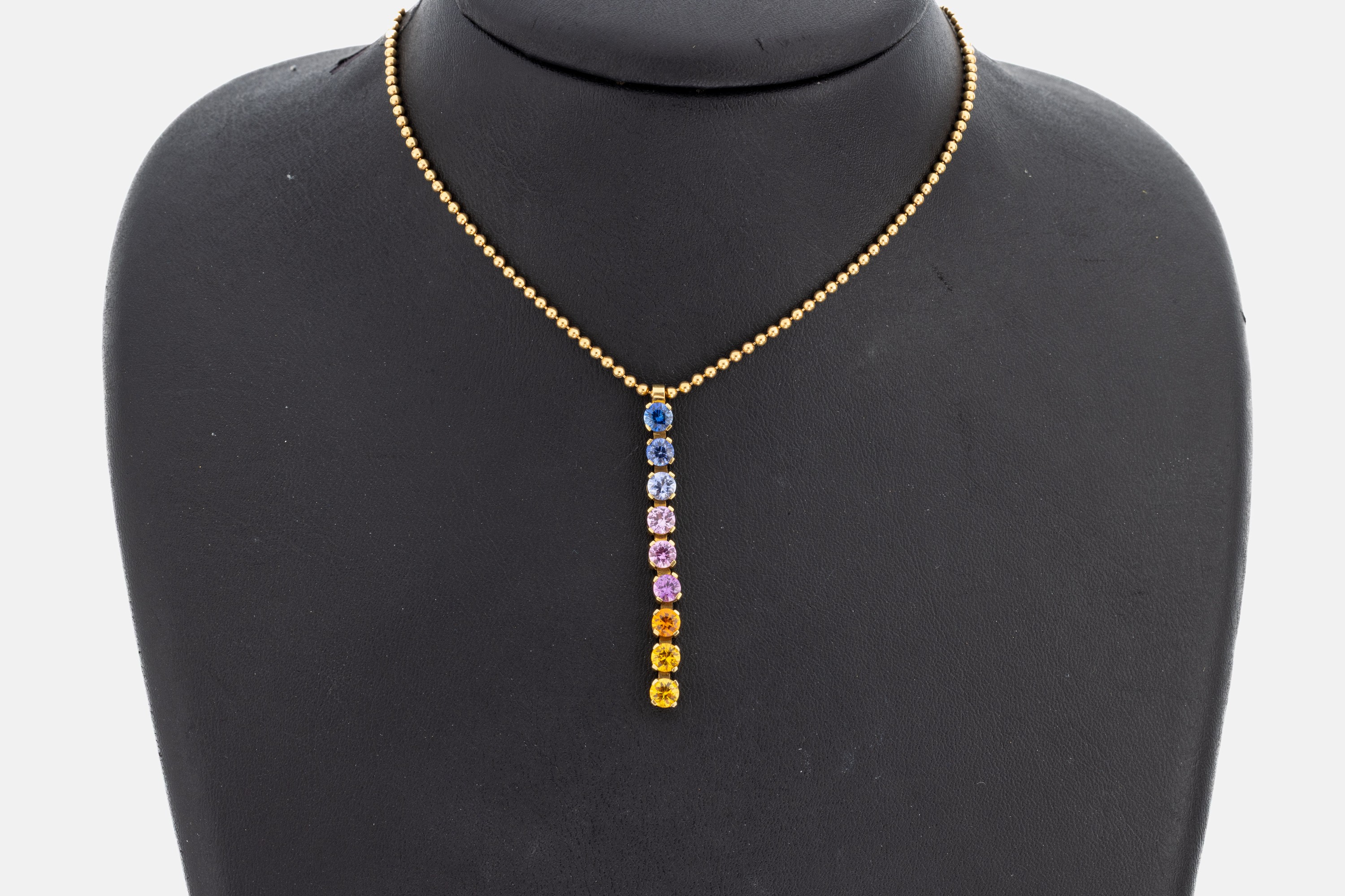 Image 26986026 - 18 kt Gold Saphir-Anhänger, GG 750/000, Einzelanfertigung eines renommierten Idar- ...