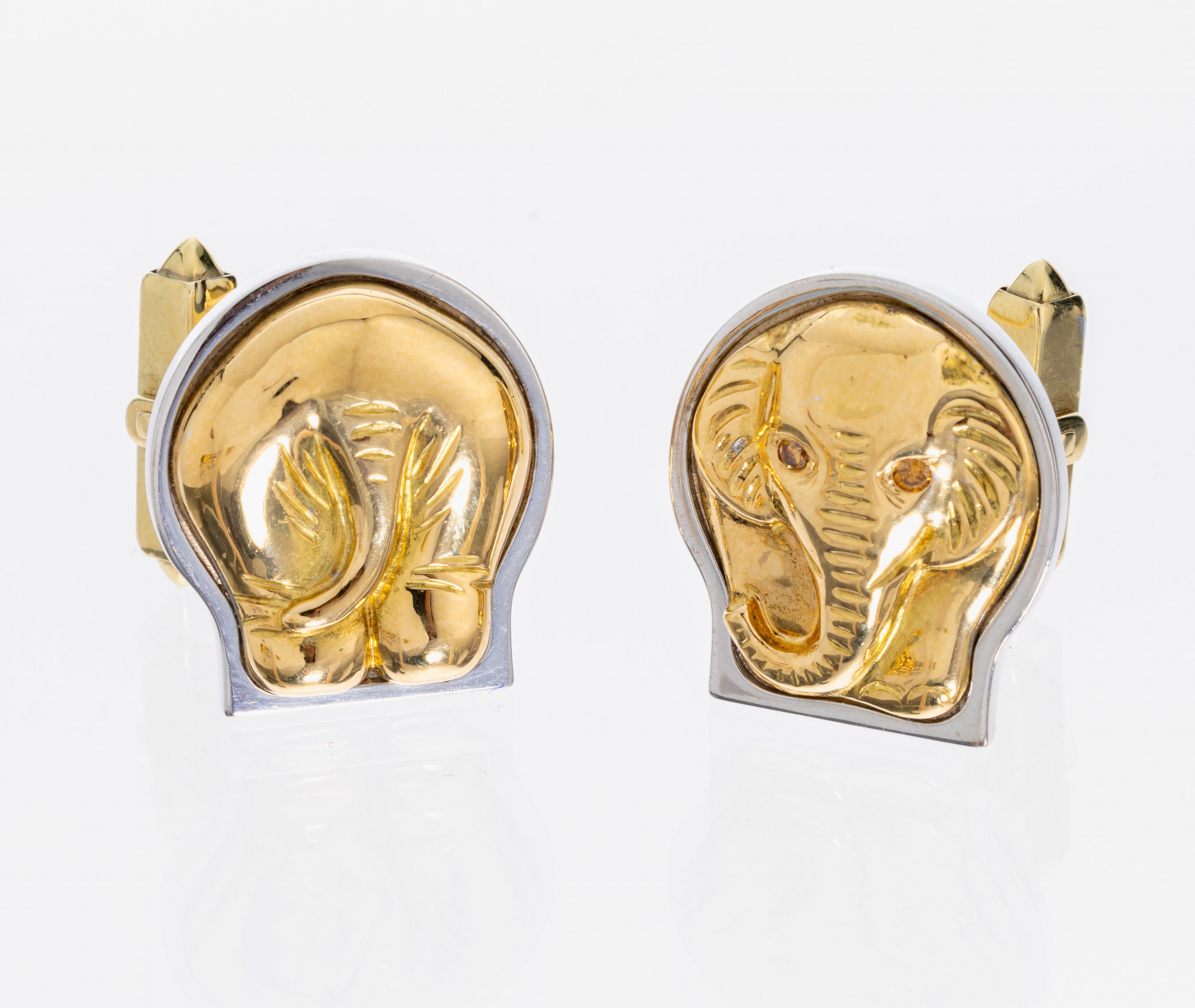 Image 26986060 - Paar 18 kt Gold Manschettenknöpfe, GG/WG 750/000, Einzelanfertigung eines renommierten ...