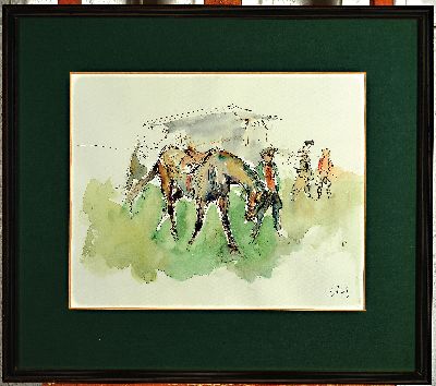 26986010l - Paul Löffler, 1920 Mannheim bis 1995 Speyer, drei Zeichnungen/Aquarelle: große ...