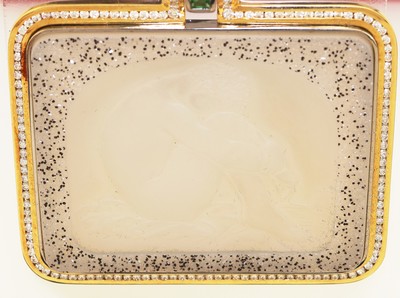 26986025b - 18 kt Gold Geodenherz-Brillant-Tsavorith- Anhänger, GG/WG 750/000, Einzelanfertigung ...