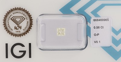 Image 26986072 - Loser Diamant im Princess-Cut ca. 0.58 ct get.(O-P)/vs1, ca. 4.61 x 4.46 x 3.52 mm, IGI ...