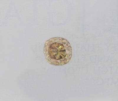 26986076a - Loser Diamant im Kissenschliff, ca. 0.46 ct natural Fancy deep Brownish Greenish/vs2, ca. ...