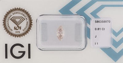 Image 26986093 - Lose Diamantnavette ca. 0.81 ct l.get.Weiß(J)/p1, ca. 9.05 x 4.57 x 3.04 mm, IGI ...