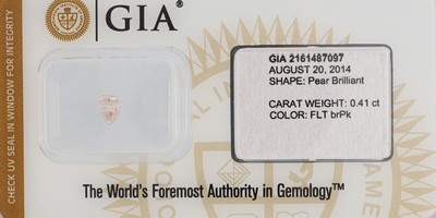 Image 26986096 - Loser Diamanttropfen ca. 0.41 ct Natural Fancylight Brownish Pink, ca. 5.40 x 4.06 x 2.93 ...