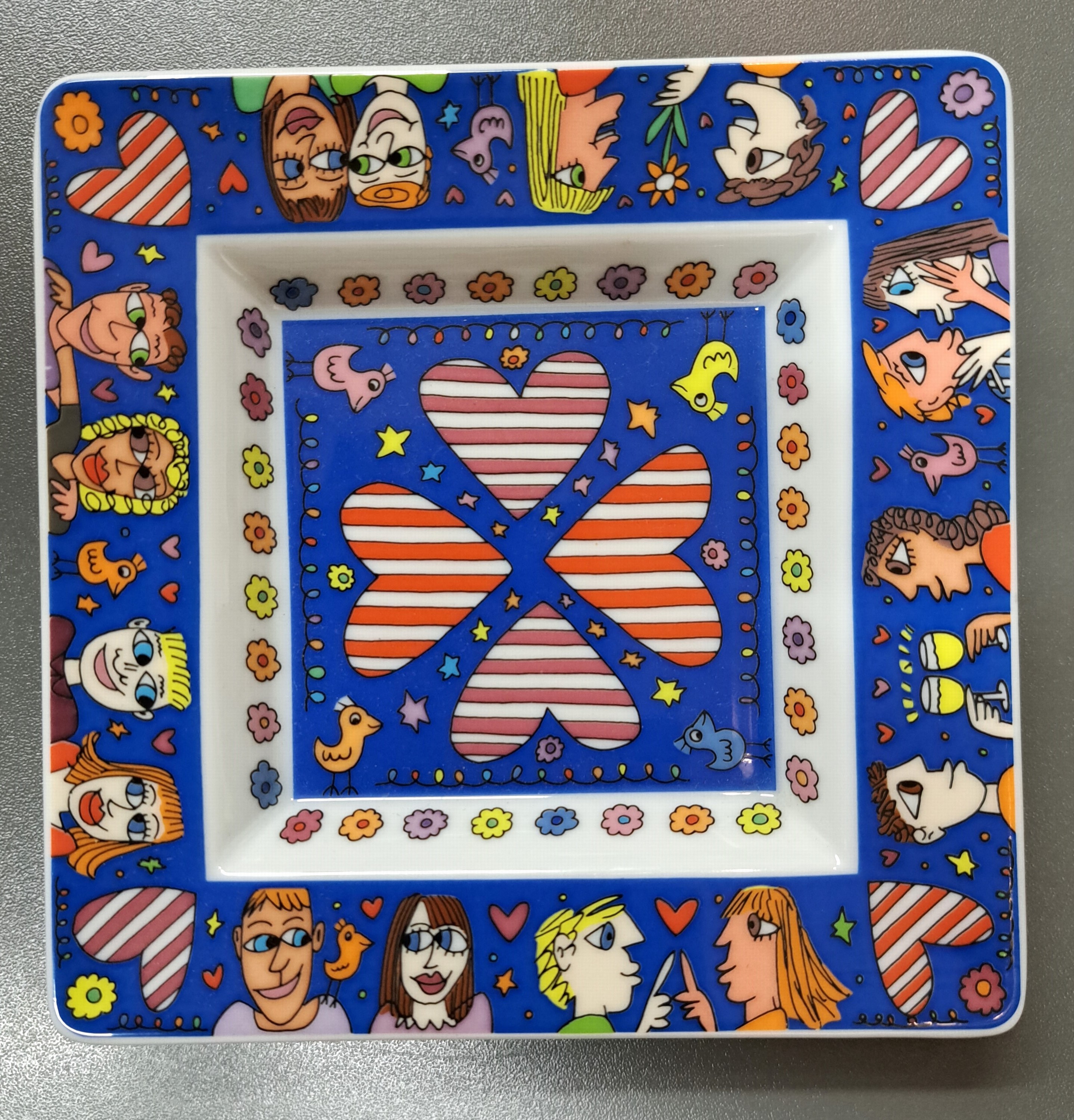 James Rizzi, 1950-2011, Porzellanteller, Rosenthal , Art Collecition N.1, D.13 cm