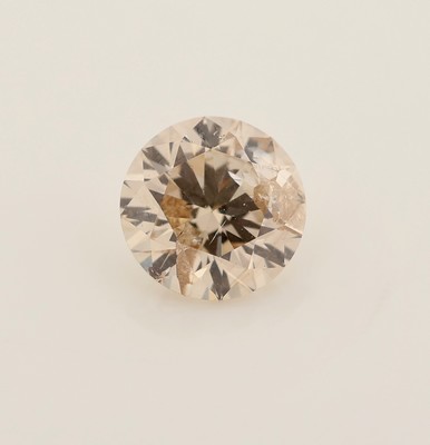 26986101b - Loser Brillant ca. 0.75 ct fancy yellowish brown, natural, ca. 5.75 x 5.77 x 3.57 mm, ...