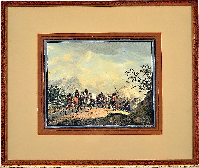 26986398l - Carl Friedrich Heinzmann, 1795-1846, zwei aquarellierte Stiche, 1x Winterlandschaft mit ...