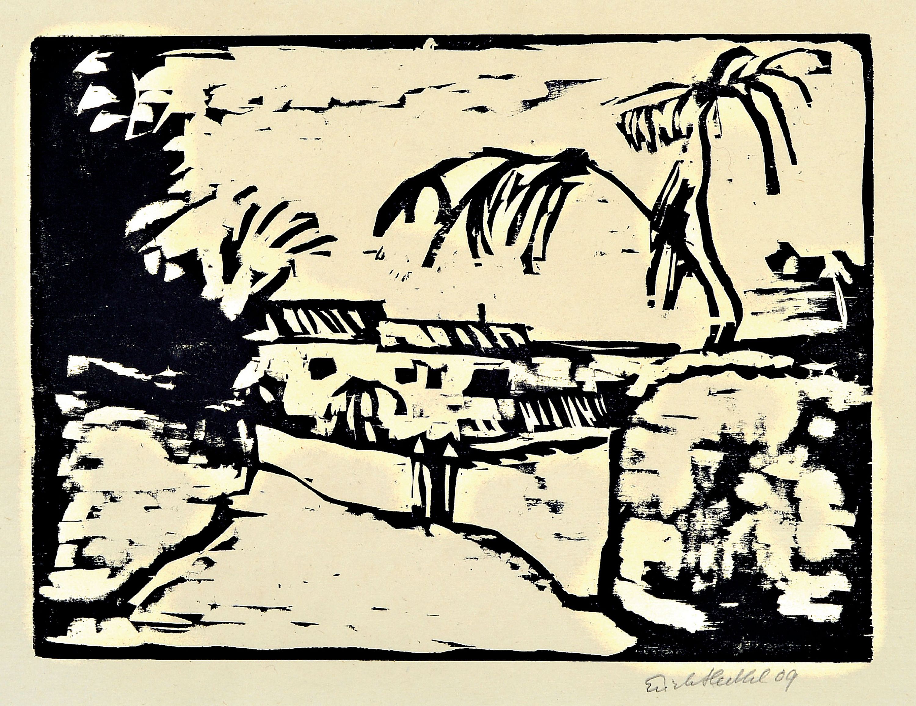 Image 26986562 - Erich Heckel, 1883-1970, Holzschnitt, rechts unten sign. und dat. 09, ca. 29x39cm, PP, ...