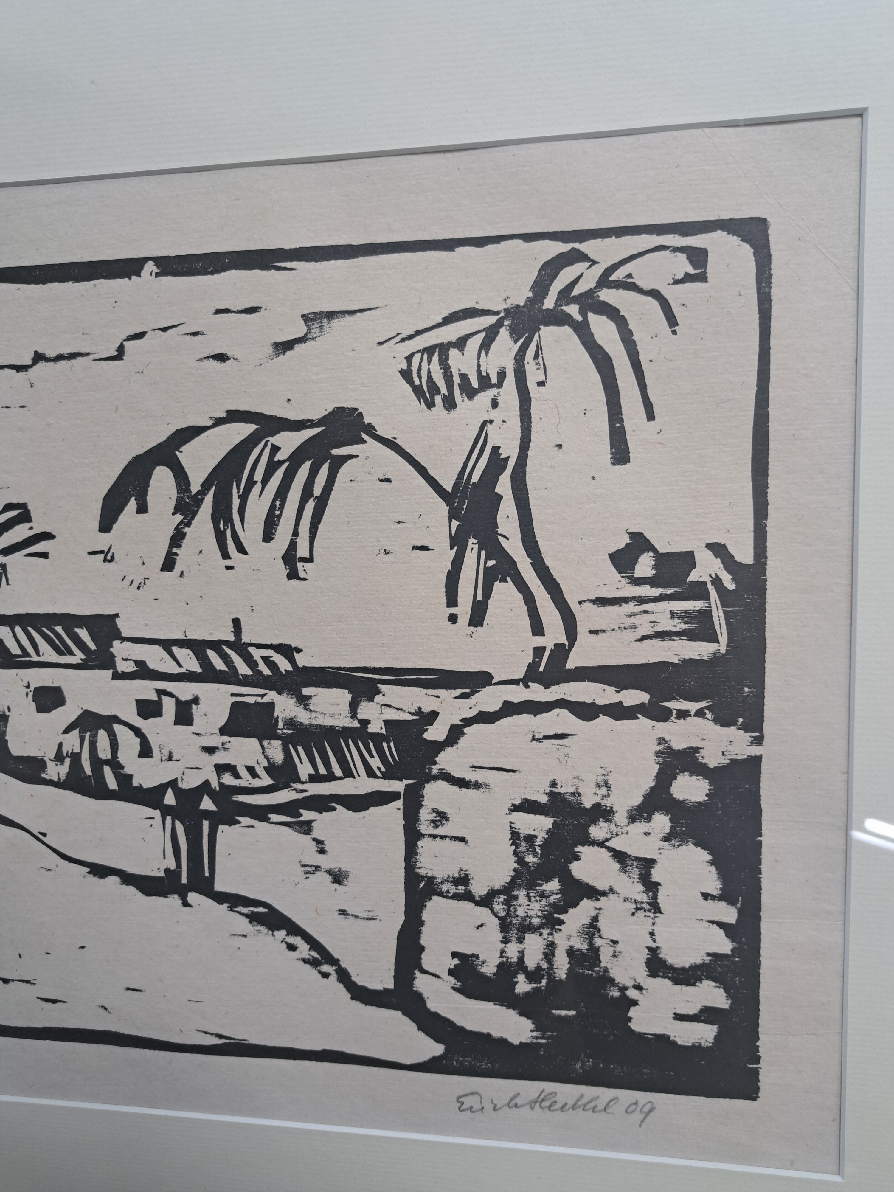 Detail c: Erich Heckel, 1883-1970, Holzschnitt, rechts unten sign. und dat. 09, ca. 29x39cm, PP, u.Gl., R. ca. 57x67cm