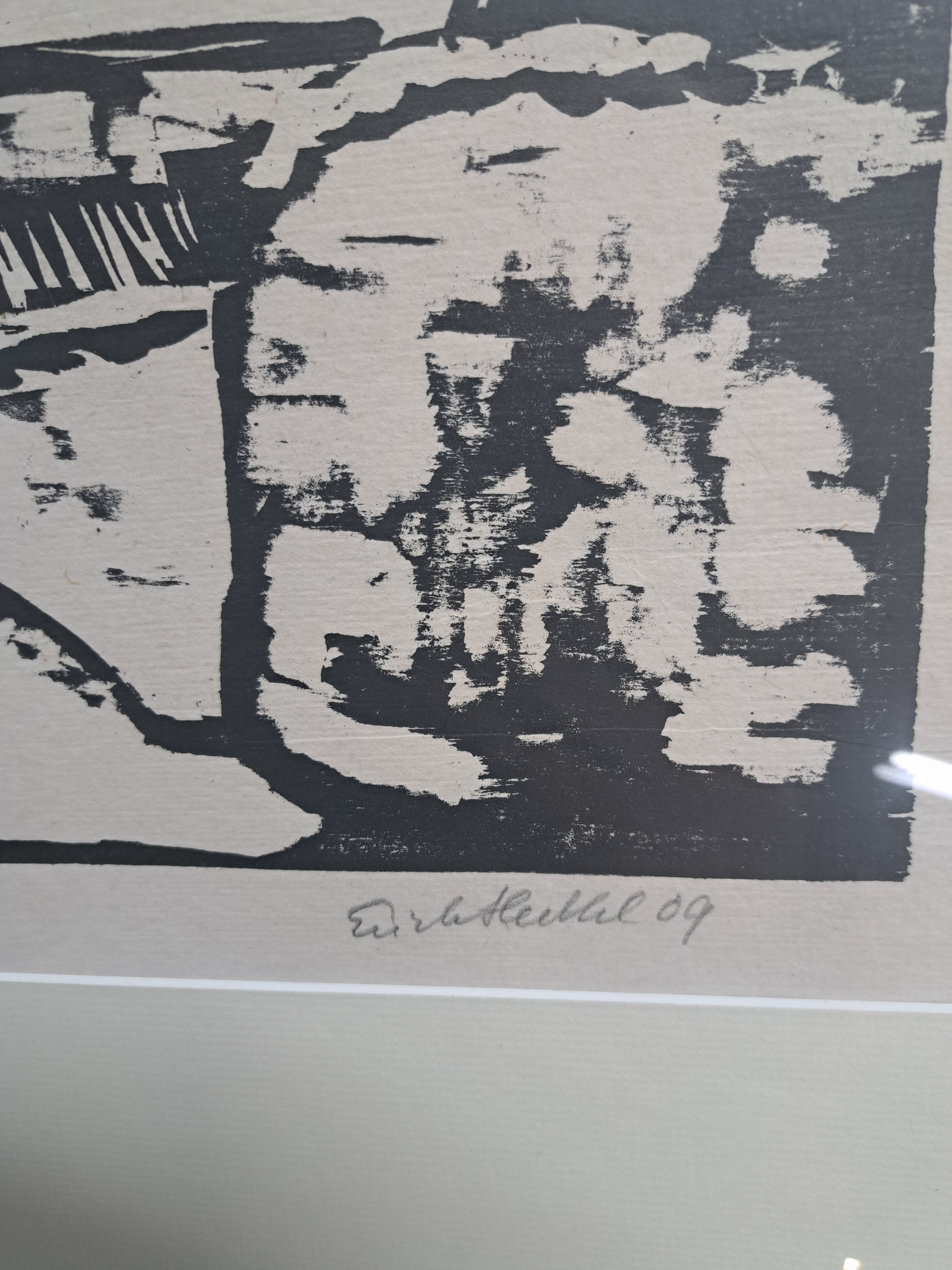 Detail d: Erich Heckel, 1883-1970, Holzschnitt, rechts unten sign. und dat. 09, ca. 29x39cm, PP, u.Gl., R. ca. 57x67cm