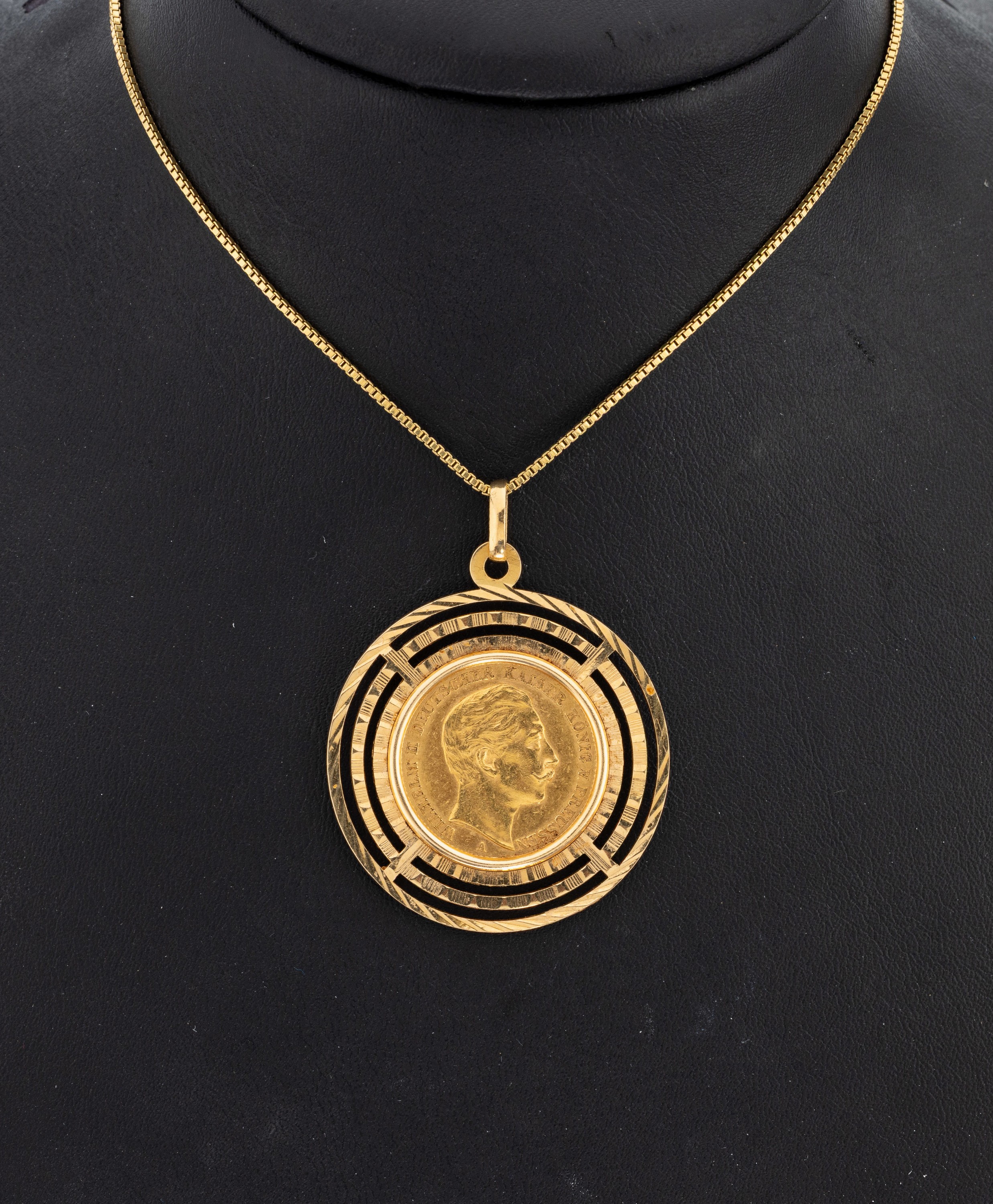 Image 26986692 - 18 kt Gold Münz-Anhänger, GG 750/000, lose gefasste Goldmünze, 20 Mark, 1889, ...