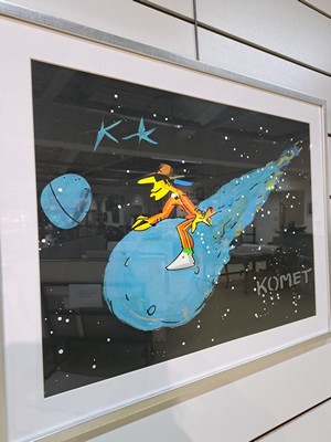 26986666l - Udo Lindenberg,geb. 1946, Komet 2023, Multiple/Grafik, 32/300, handsigniert, unter Glas, ...
