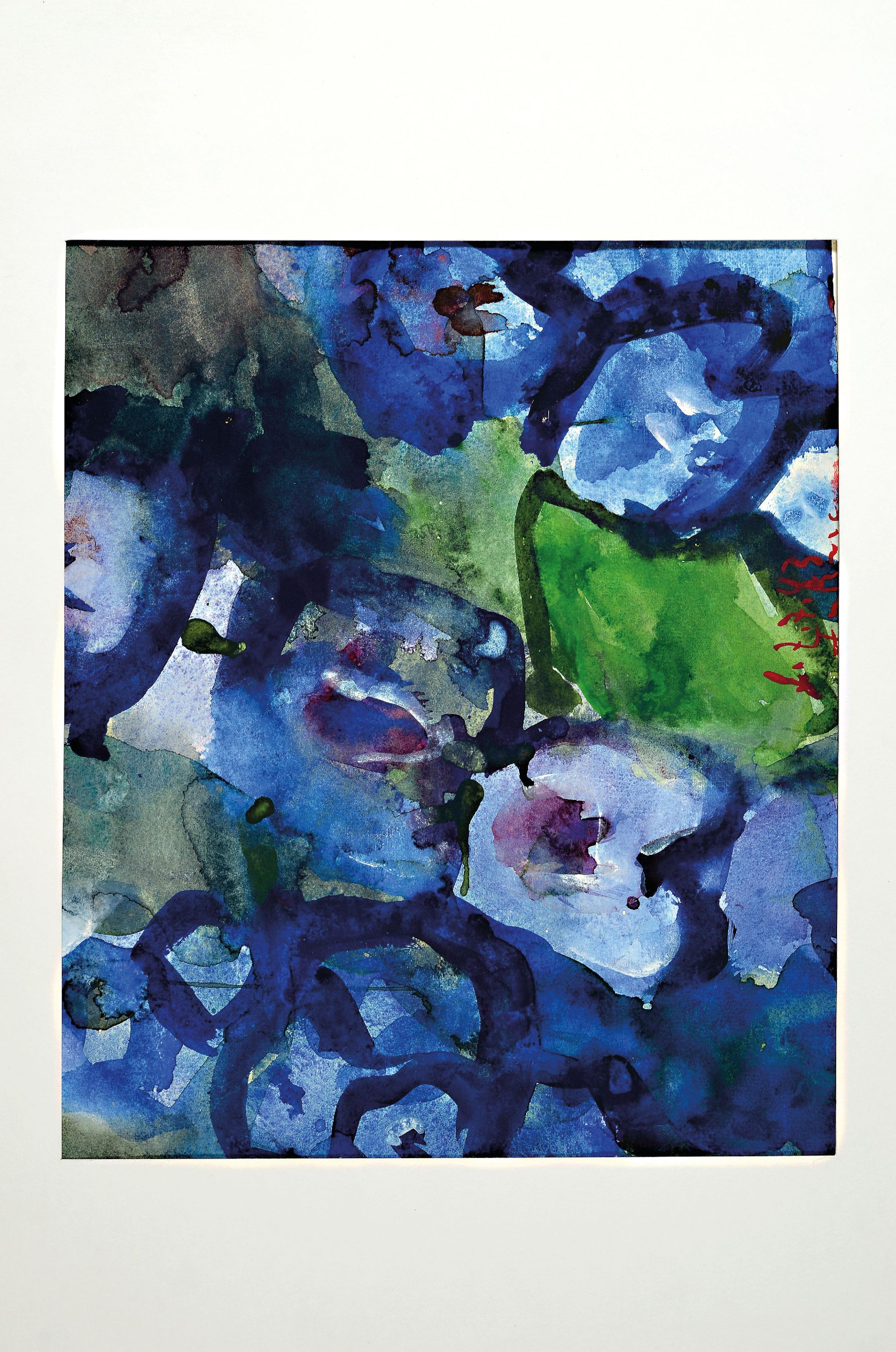 Detail k: Klaus Fussmann,geb. 1938, Aquarell, Blumenstillleben, dat. 7.7.86, und handsigniert in Rot, ca. 29.3 x 41 cm