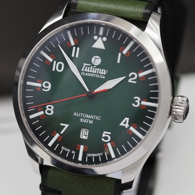 26986730a - TUTIMA Grand Flieger Herrenarmbanduhr in Stahl Referenz 6105-29, Automatik, beids. ...