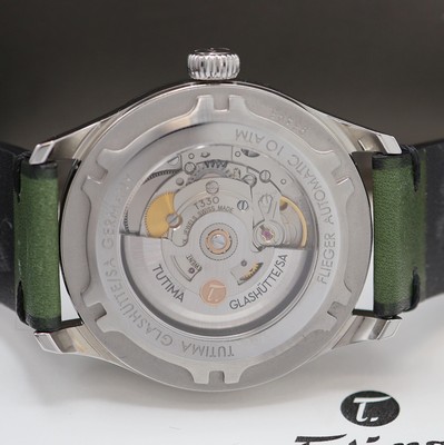 26986730d - TUTIMA Grand Flieger Herrenarmbanduhr in Stahl Referenz 6105-29, Automatik, beids. ...