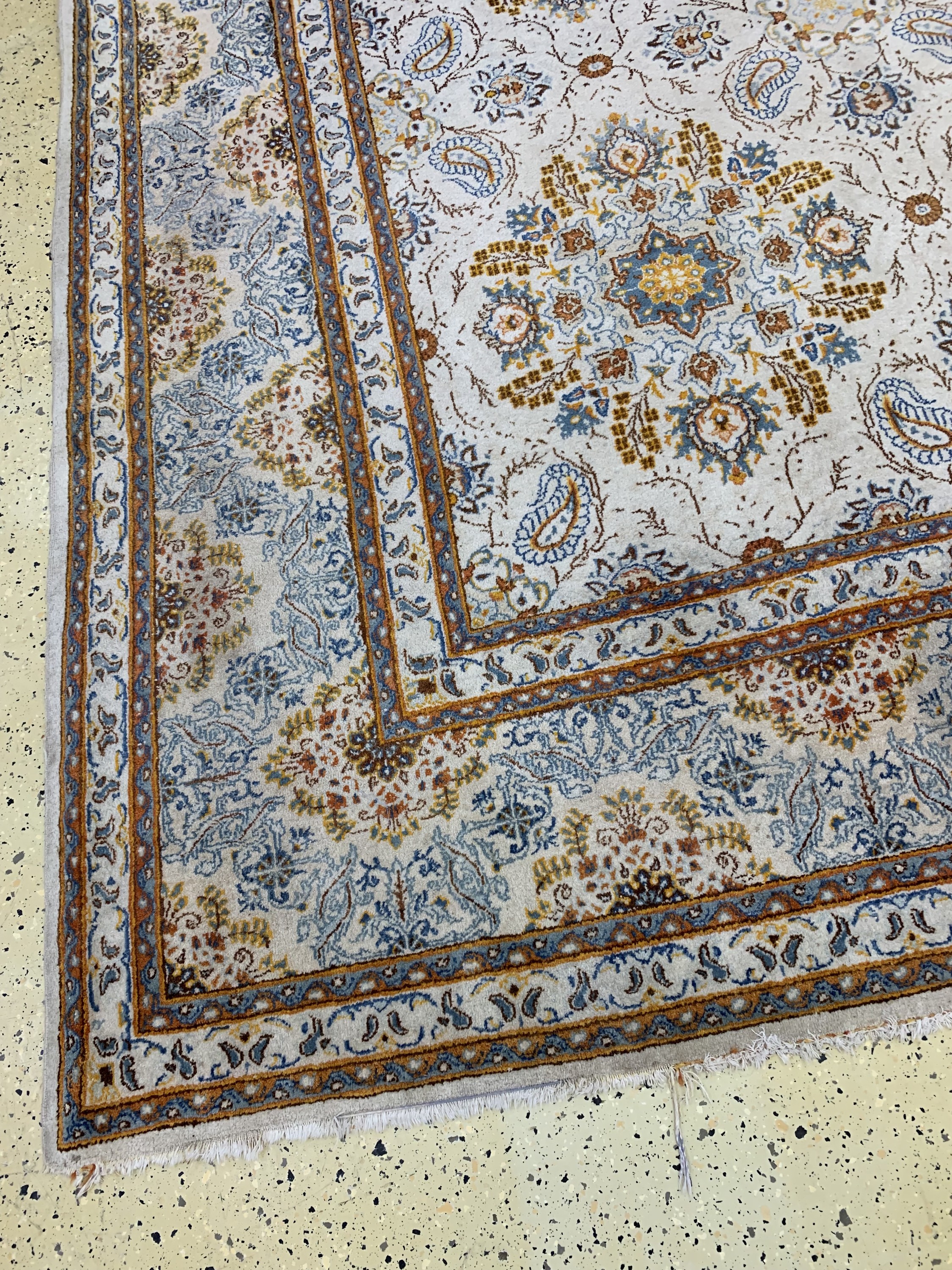 Detail h: Keschan, Persien, Mitte 20.Jhd, Wolle auf Baumwolle, ca. 443 x 304 cm, Reinigungsbedürftig, EHZ: 2-3