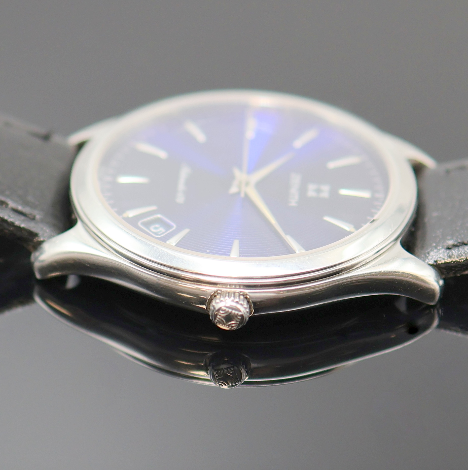 Detail b: ZENITH Elite Armbanduhr in Stahl Referenz 90/010040 670, Schweiz um 2000, Automatik, beids. vergl. Geh., Boden aufgedr., tief- blaues, zirkulär ...