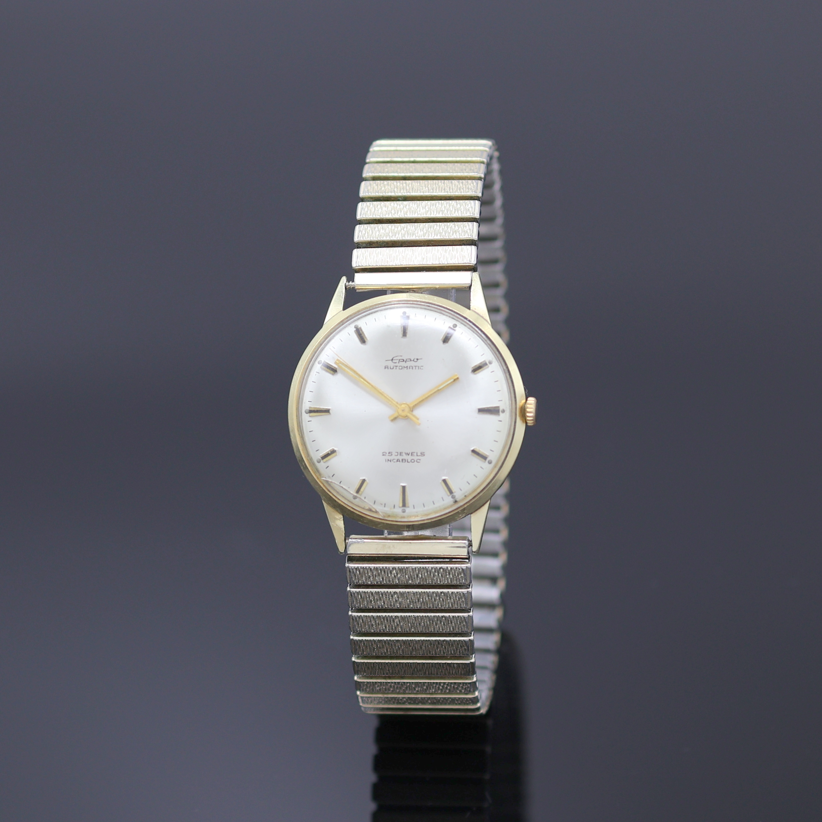 Image 26986954 - EPPO Herrenarmbanduhr in GG 585/000, Deutschland um 1965, Automatik, 2-tlg. Geh., Boden ...