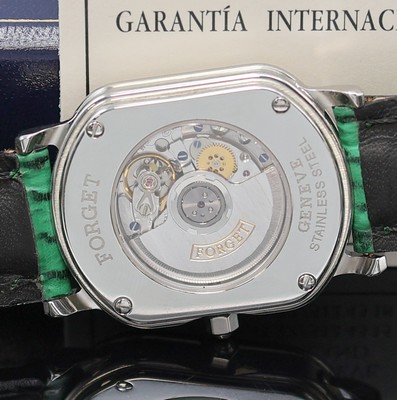 26986942d - FORGET Modell S Armbanduhr in Stahl, Automatik, aufwendiges, rechteck. u. beids. vergl. ...