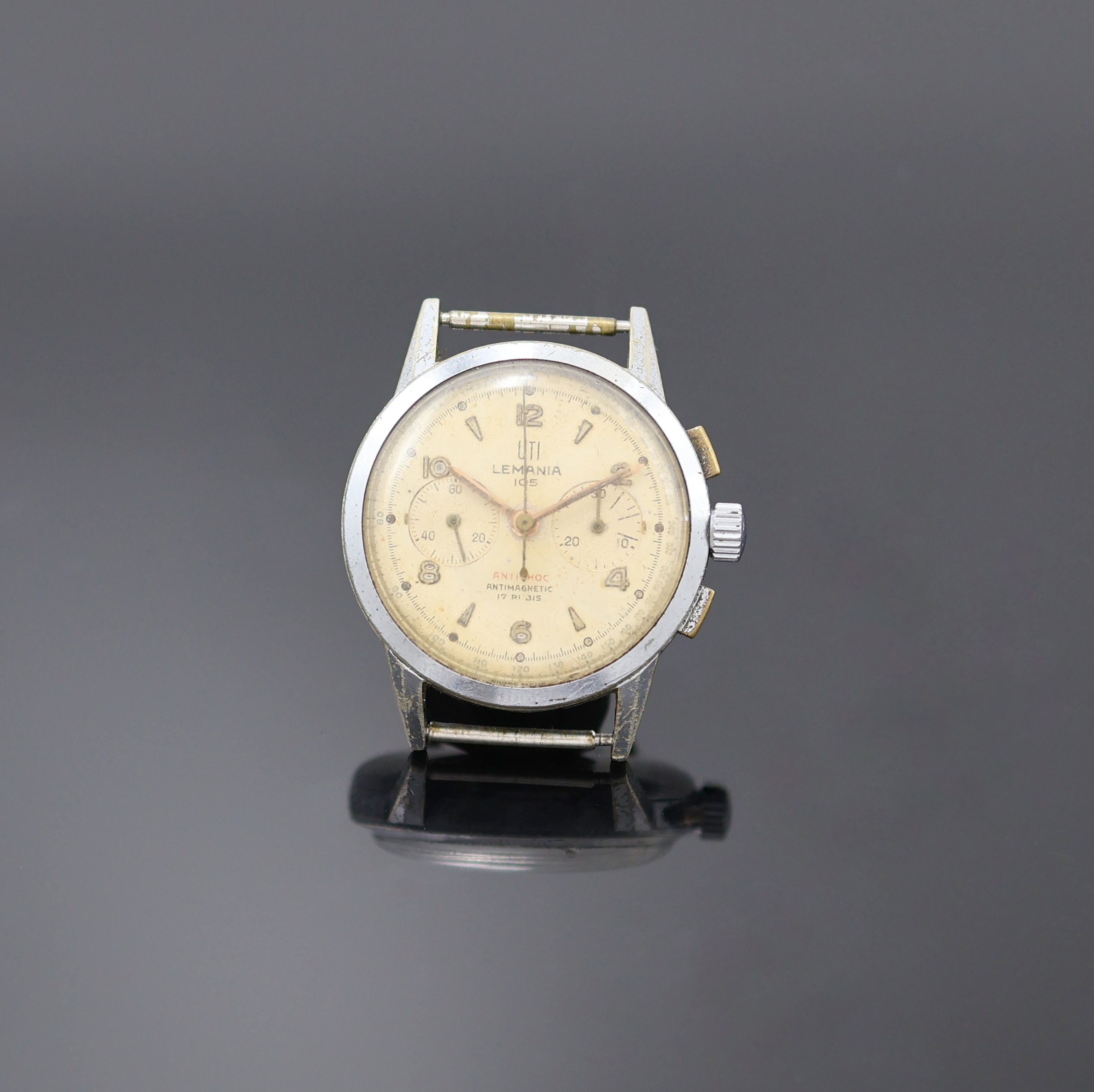 Image 26987012 - UTI / LEMANIA 105 Armbandchronograph im verchromten Gehäuse, Schweiz um 1950, ...