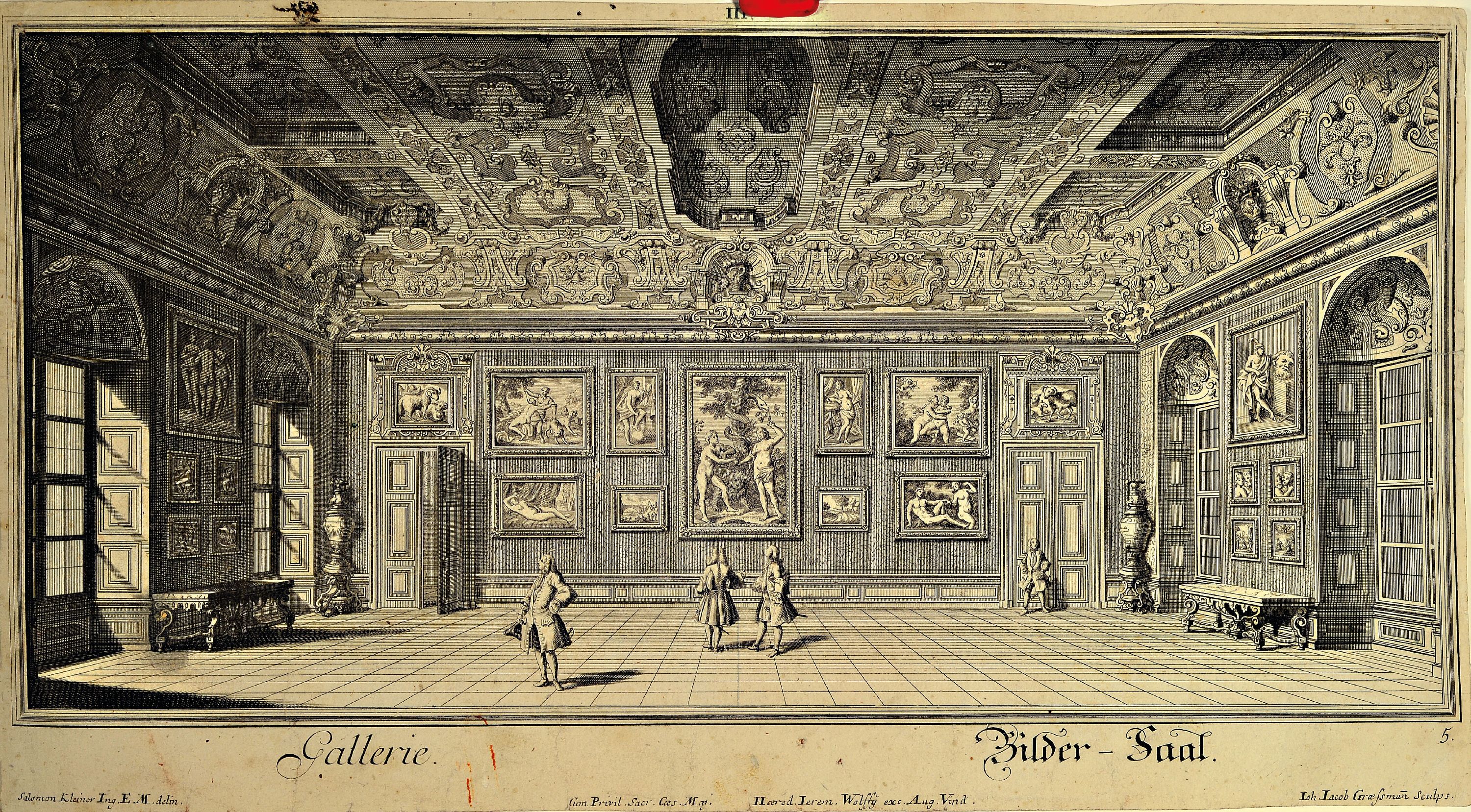 Detail b: 5 alte Stiche: Porträt des Georg Endter der ältere und des Johann Andreas Endter, gestochen Cornelius Nicolaus Schurz, um 1655 wasserfleckig und ...