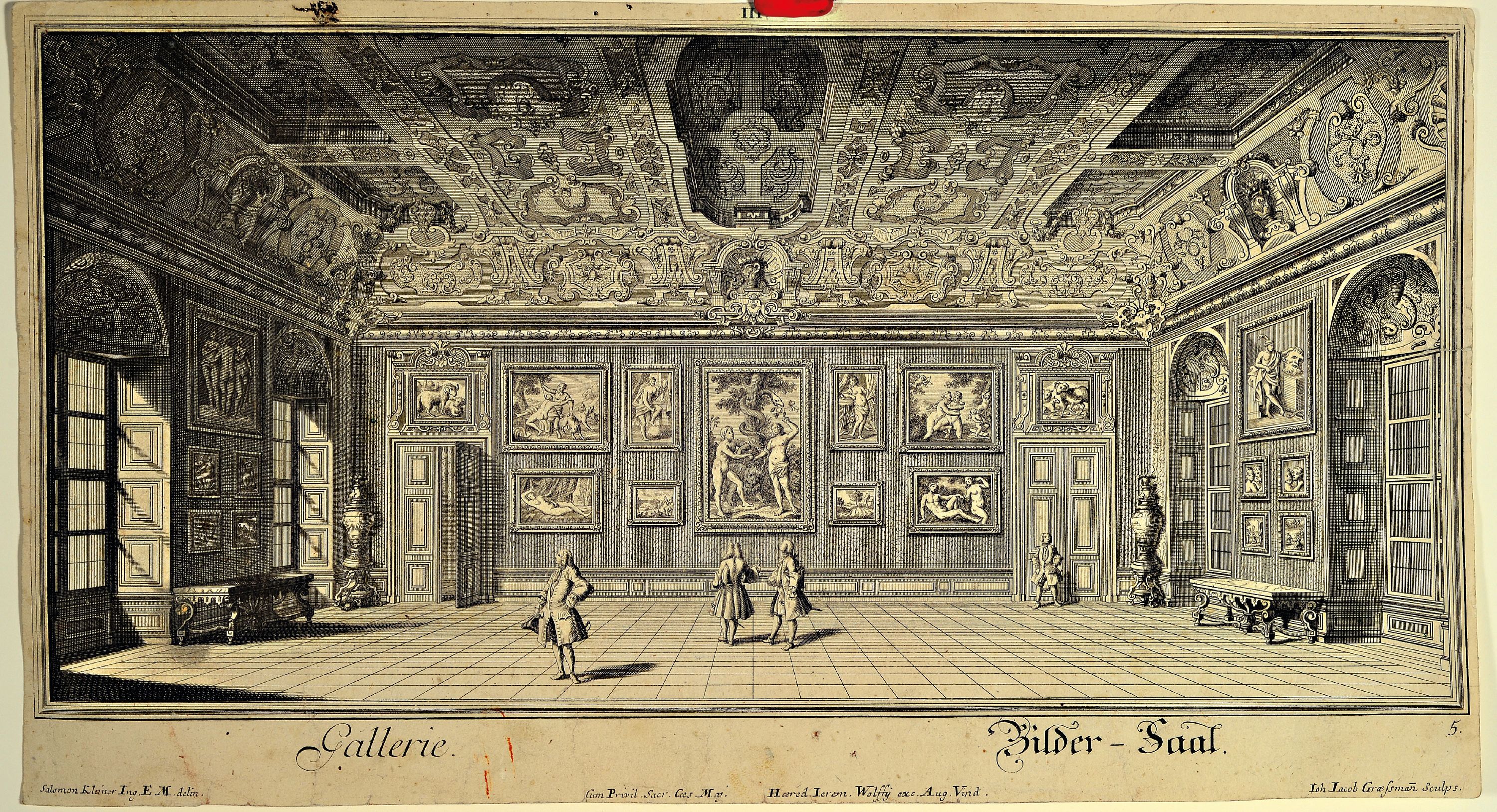 Detail m: 5 alte Stiche: Porträt des Georg Endter der ältere und des Johann Andreas Endter, gestochen Cornelius Nicolaus Schurz, um 1655 wasserfleckig und ...