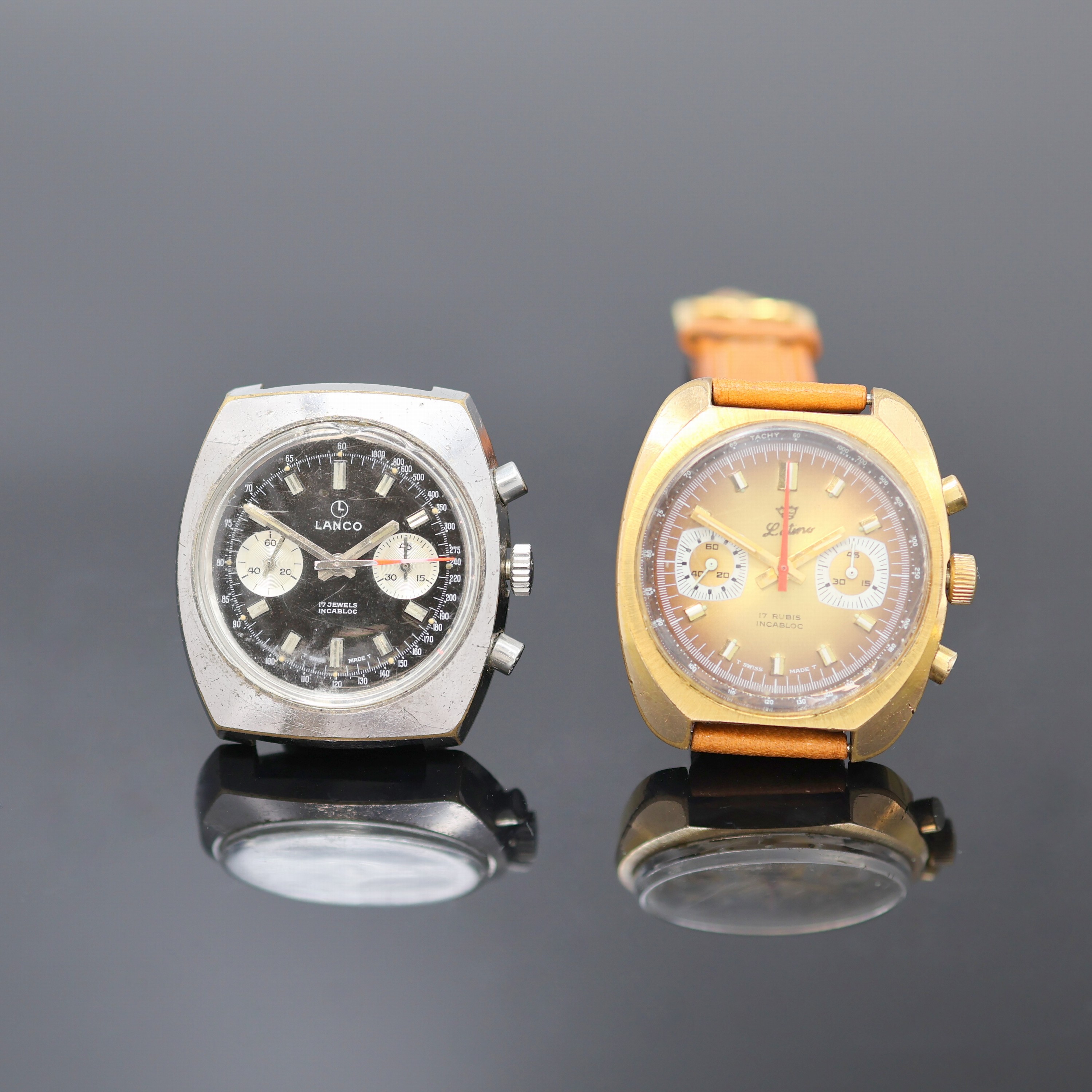 Image 26987028 - LANCO / LATINO 2 Herrenchronographen Kaliber Valjoux 7733, Schweiz um 1970, Handaufzug, ...