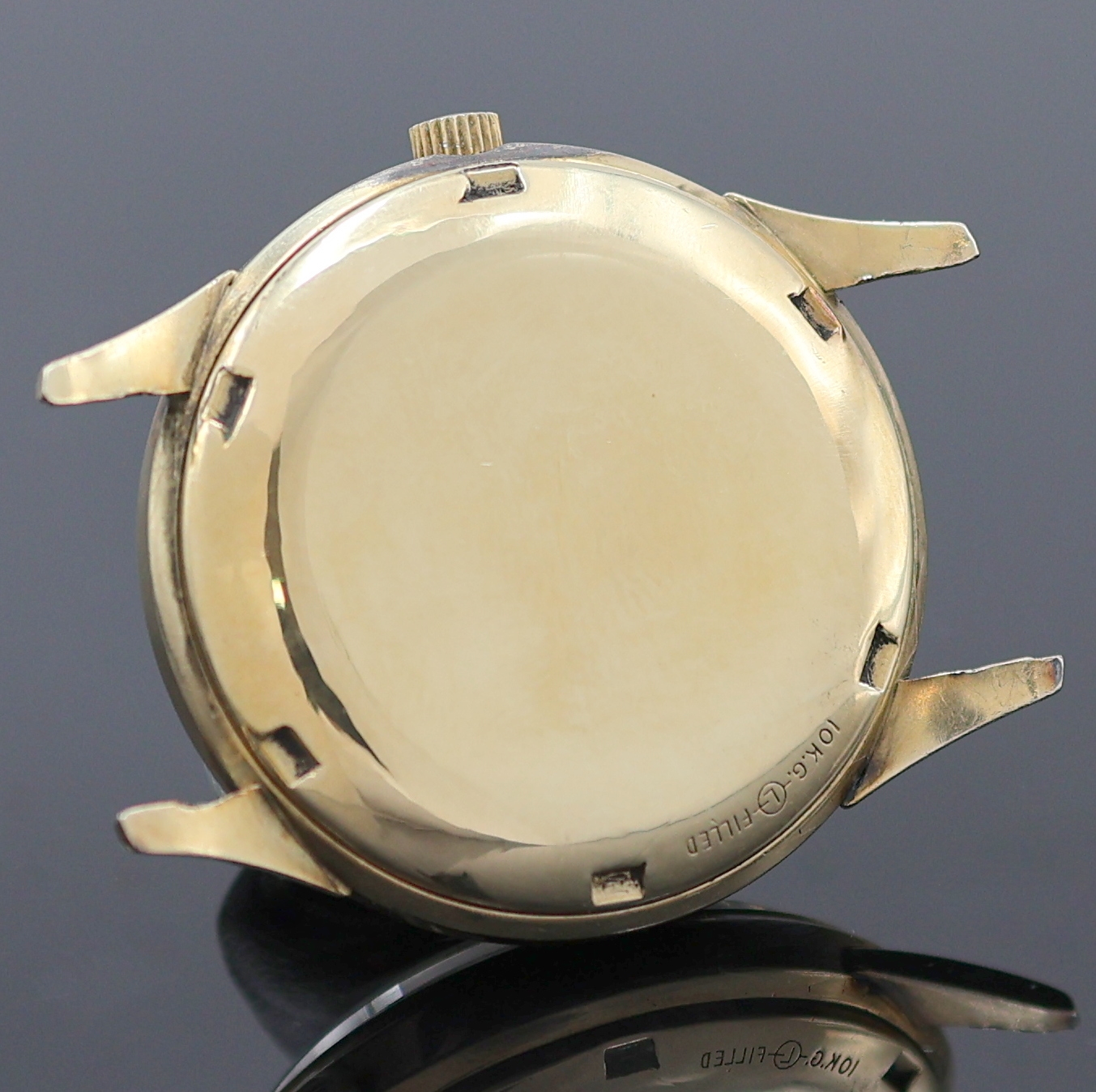 Detail c: LONGINES Herrenarmbanduhr in 10K Gold Filled Kaliber 22A, Schweiz / USA um 1950, Automatik, 2-tlg. Geh., Boden verschr., silb. Zifferbl. ber./pat., ...